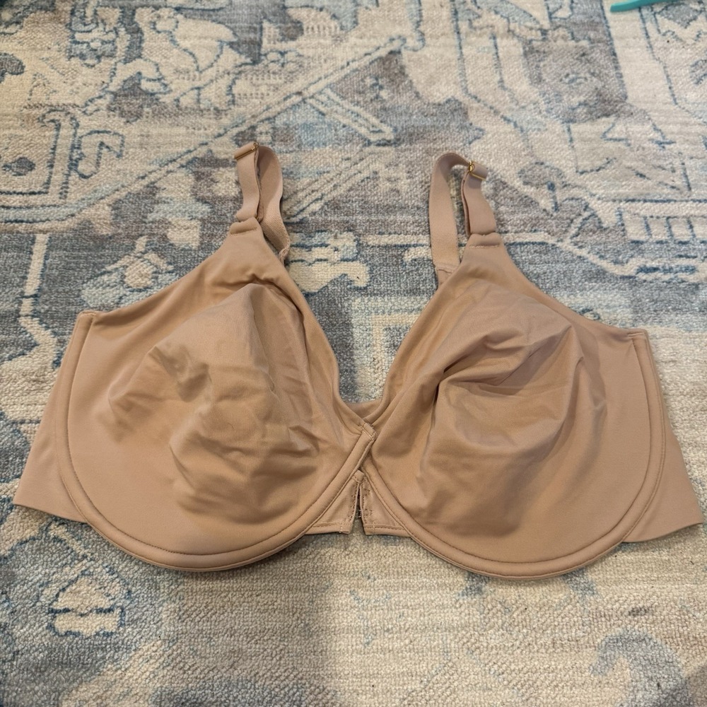 Curvation 42DD Bra Beige Back Smoothing Underwire Front Closure 5304843